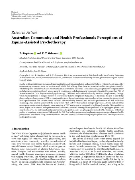 Australian Community and Health Professionals Perceptions of .